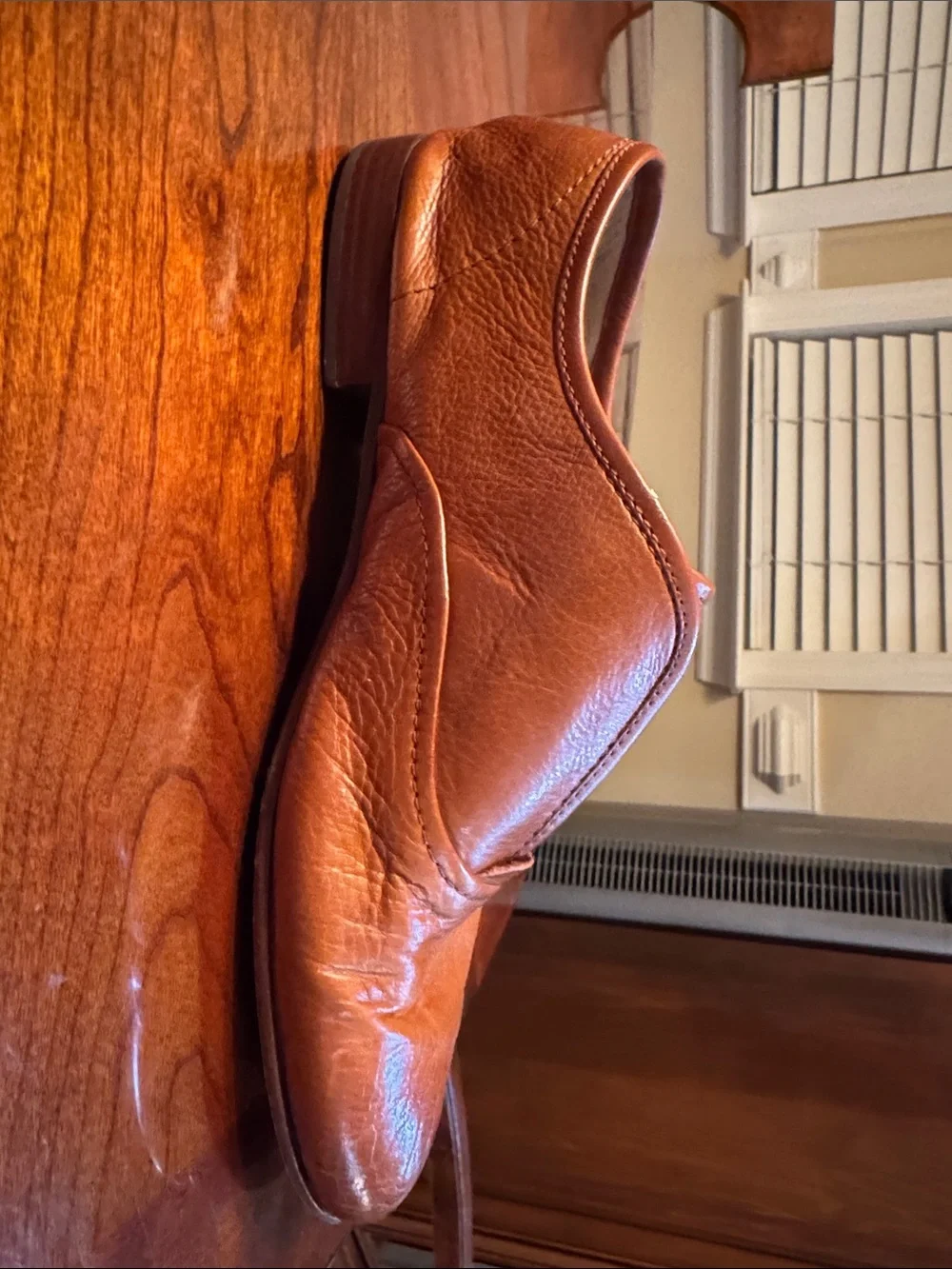 Frye Cognac Brown Leather Slip-On Loafers